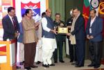 Raksha Mantri Shri Rajnath Singh felicitating prominent CSR contributors to the Armed Forces Flag Day Fund during CSR Conclave, organised by Department of Ex-Servicemen Welfare in New Delhi on November 29, 2022.