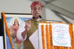 Raksha Mantri Shri Rajnath Singh addressing the gathering during the felicitation of the families of the Armed Forces personnel, who laid down their lives in the service of the nation, at an event in Badoli, Himachal Pradesh on September 26, 2022.