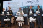 Raksha Mantri Shri Rajnath Singh releasing a book, published by the National Maritime Foundation, titled ‘Coastal Security Dimensions of Maritime Security’ during the Indo-Pacific Regional Dialogue in New Delhi on November 25, 2022.