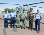Raksha Mantri Shri Rajnath Singh taking sortie on newly inducted indigenously developed Light Combat Helicopter (LCH) to Indian Air Force