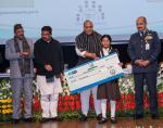 Raksha Mantri Shri Rajnath Singh felicitating Super 25 Awardees of ‘Veer Gatha 2.0’ contest at an event in New Delhi on 25 January 2023.