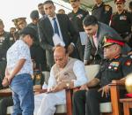 Glimpses of ‘Shaurya Sandhya’ graced by Raksha Mantri Shri Rajnath Singh, in Bengaluru on January 15, 2023. The event was organised as part of 75th Army Day celebrations. Also seen are Chief of Defence Staff General Anil Chauhan and Chief of the Army Staff General Manoj Pande.