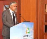 Defence Secretary Shri Giridhar Aramane addressing the Ambassadors’ Roundtable conference for Aero India 2023, in New Delhi on January 09, 2023.