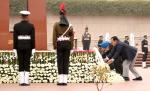  Ex-Servicemen laying wreaths at the National War Memorial in New Delhi on the occasion of 7th Armed Forces Veterans’ Day on January 14, 2023.