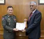 Glimpses of Defence Secretary Shri Giridhar Aramane’s meeting with Deputy Commander in Chief, Royal Cambodian Armed Forces Lt Gen Hun Manet in New Delhi on February 03, 2022.