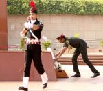 Chief of Integrated Defence Staff to the Chairman, Chiefs of Staff Committee (CISC) Lt Gen JP Mathew laying a wreath at National War Memorial in New Delhi on the occasion of 23rd Raising Day of Headquarters, Integrated Defence Staff (IDS) on October 01, 2023