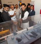 Raksha Mantri Shri Rajnath Singh visiting the ‘Make in India’ stalls during the fourth edition of Goa Maritime Conclave on October 30, 2023.