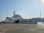 Indian Coast Guard Offshore Patrol Vessel arrives at Muscat, Oman as part of overseas deployment to West Asia