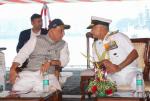 Glimpses of commissioning of stealth guided missile destroyer INS Imphal into the Indian Navy, graced by Raksha Mantri Shri Rajnath Singh, in Mumbai, Maharashtra on December 26, 2023. Also seen are Maharashtra Chief Minister Shri Eknath Shinde, Chief of the Naval Staff Admiral R Hari Kumar and Flag Officer Commanding-in-Chief, Western Naval Command Vice Admiral Dinesh K Tripathi.