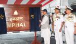 Glimpses of commissioning of stealth guided missile destroyer INS Imphal into the Indian Navy, graced by Raksha Mantri Shri Rajnath Singh, in Mumbai, Maharashtra on December 26, 2023. Also seen are Maharashtra Chief Minister Shri Eknath Shinde, Chief of the Naval Staff Admiral R Hari Kumar and Flag Officer Commanding-in-Chief, Western Naval Command Vice Admiral Dinesh K Tripathi.