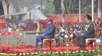 Glimpses of Raksha Rajya Mantri Shri Ajay Bhatt visit to NCC Republic Day Camp at Delhi Cantt. on January 18, 2024.