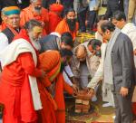 Glimpses of laying of foundation stone ceremony of ‘Gurukulam Evam Acharyakulam’ at Swami Darshanand Gurukul Mahavidyalay, graced by Raksha Mantri Shri Rajnath Singh, in Haridwar, Uttarakhand on January 06, 2024.