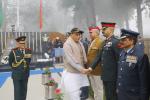 Raksha Mantri Shri Rajnath Singh interacting with ex-servicemen at Air Force Station, Kanpur on the occasion of 8th Armed Forces Veterans’ Day on January 14, 2024.