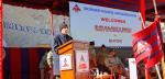 Raksha Mantri Shri Rajnath Singh virtually inaugurating BRO infrastructure projects at an event in Ladakh on October 28, 2022.  