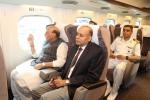 शिंकानसेन बुलेट ट्रेन में रक्षा मंत्री श्री राजनाथ सिंह ने मंगलवार, 3 सितंबर, 2019 को जापान में शिन-योकोहामा रेलवे स्टेशन से हमामात्सू एयर बेस के लिए यात्रा की। रक्षा सचिव डॉ. अजय कुमार भी साथ में दिख रहे हैं।